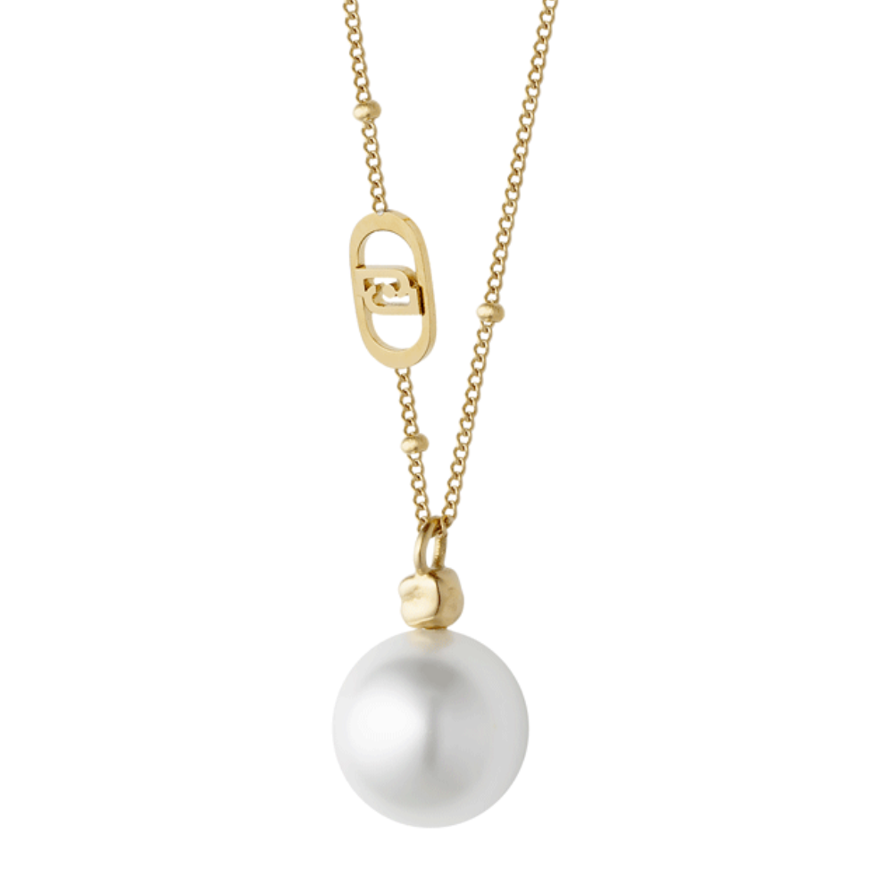 COLAR LIU JO EM AÇO DOURADO COM PÉROLA