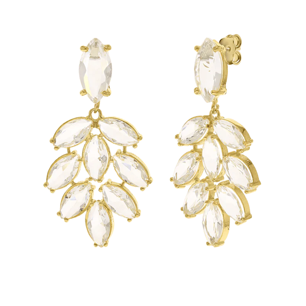 BRINCOS GLAMOUR EUGÉNIO CAMPOS EM PRATA 925% COM ZIRCÓNIAS