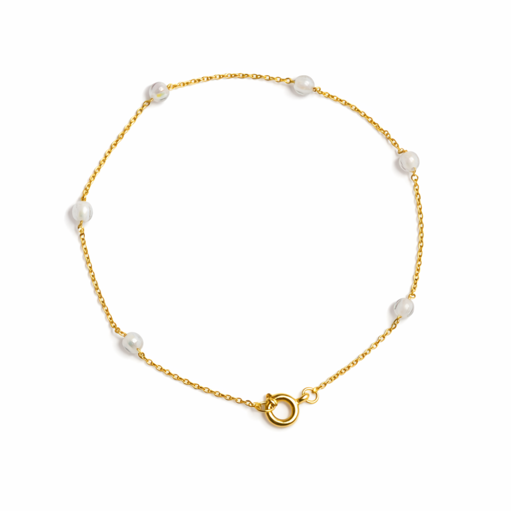 PULSEIRA EM OURO 19,2K PEDRAS CRISTAL
