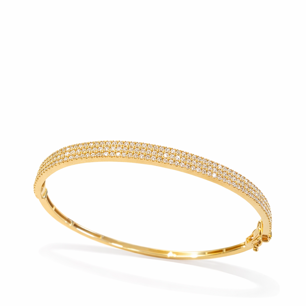 ESCRAVA EM OURO 19,2K C/ ZIRCONIAS