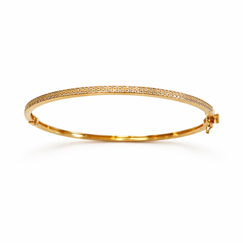 ESCRAVA EM OURO 19,2K C/ ZIRCONIAS