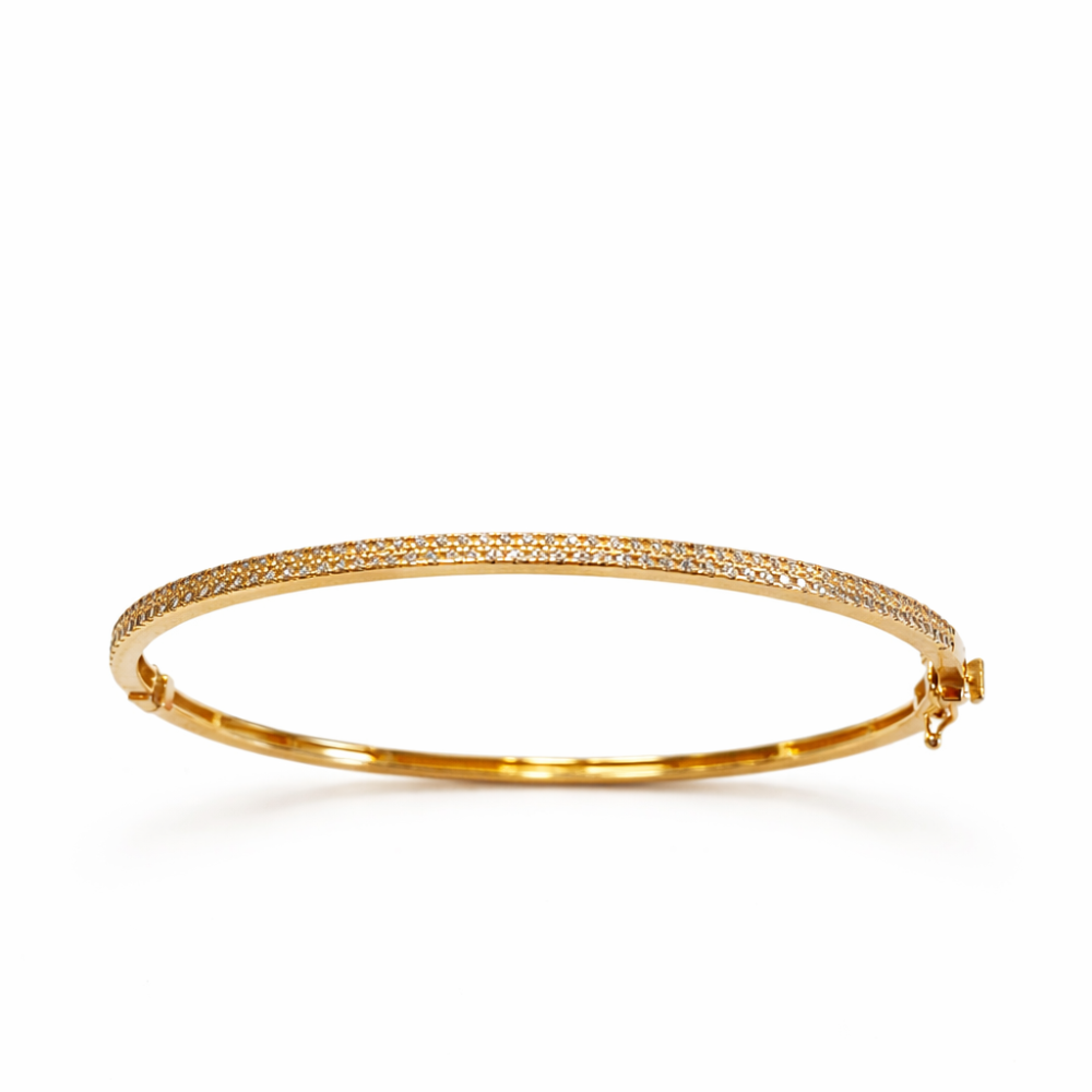 ESCRAVA EM OURO 19,2K C/ ZIRCONIAS