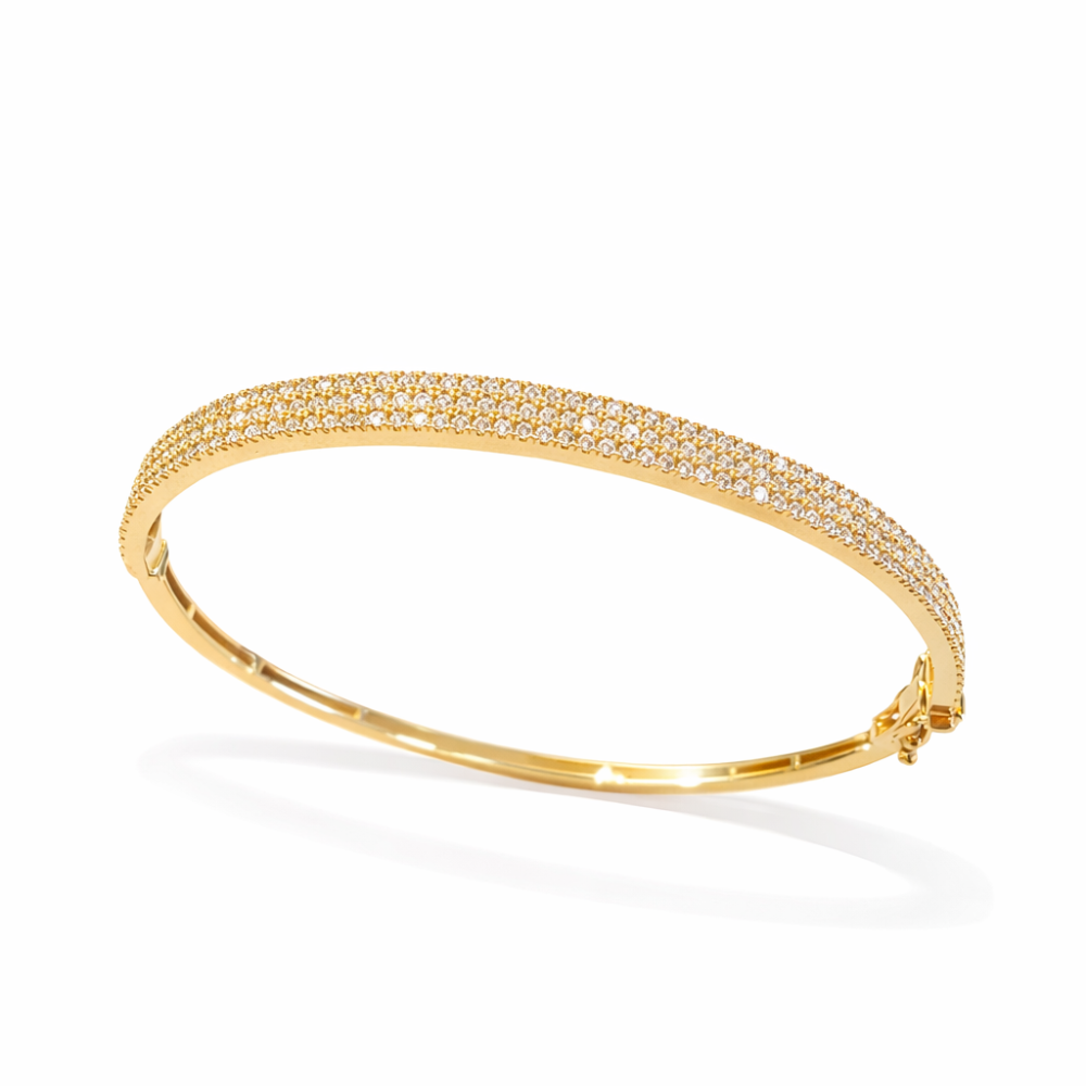 ESCRAVA EM OURO 19,2K C/ ZIRCONIAS