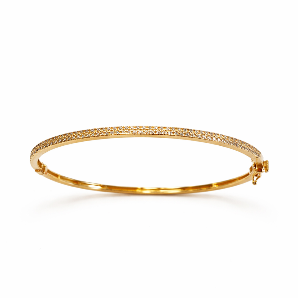 ESCRAVA EM OURO 19,2K C/ ZIRCONIAS