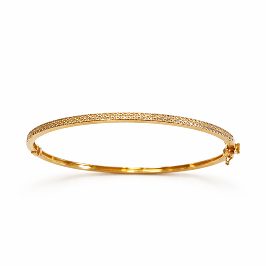 ESCRAVA EM OURO 19,2K C/ ZIRCONIAS