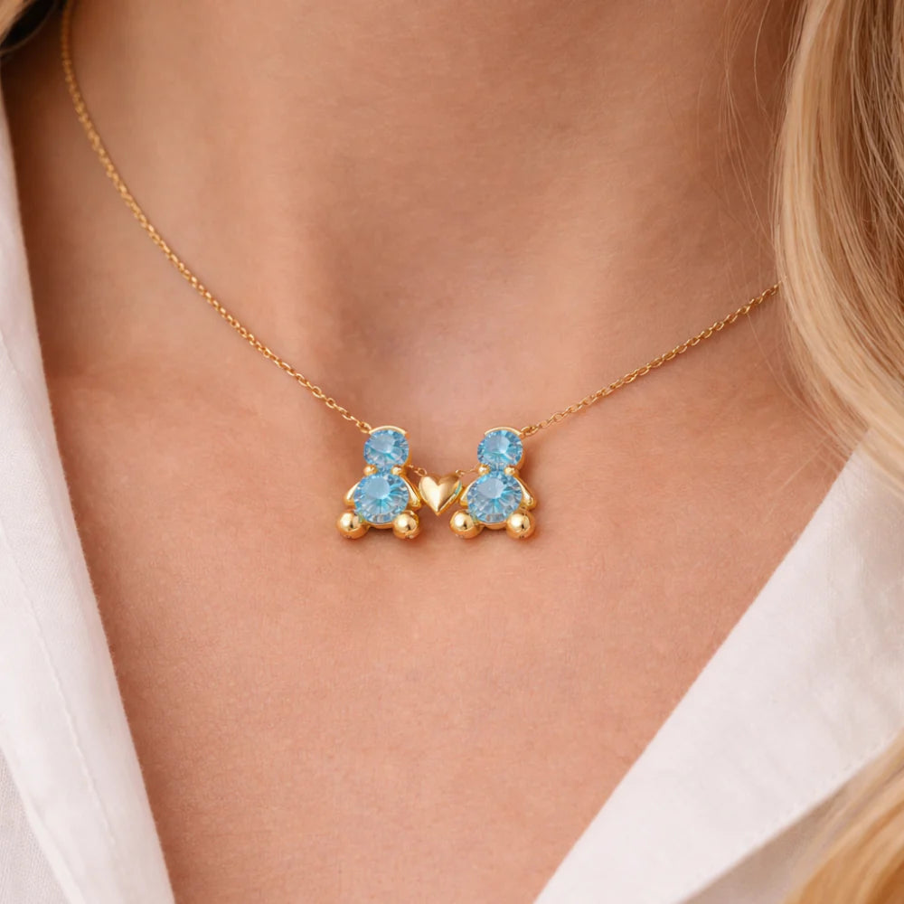 FIO EM PRATA 925% DOURADA DOIS MENINOS AMORZINHO BY MOCHO