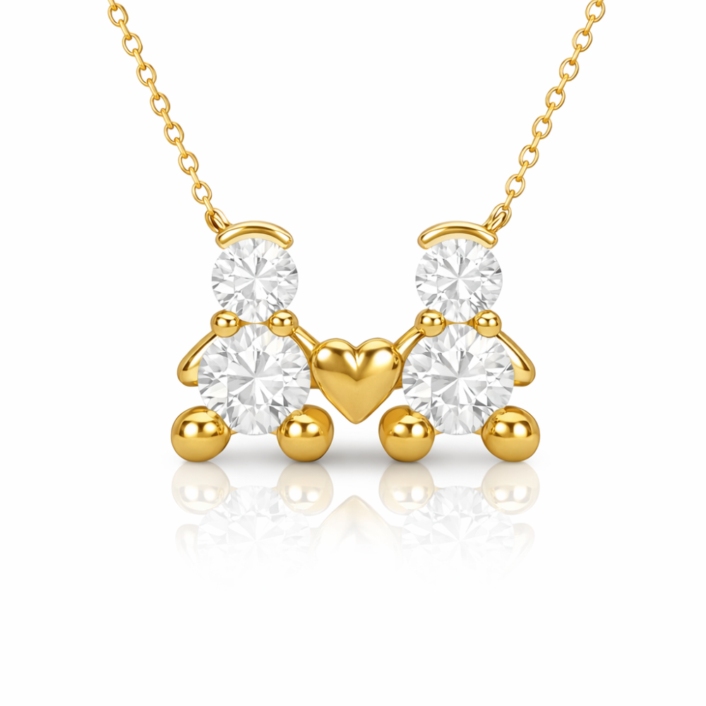 FIO EM PRATA 925% DOURADA DOIS MENINOS AMORZINHO BY MOCHO