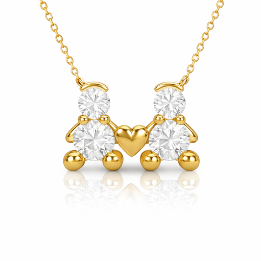 FIO EM PRATA 925% DOURADA DOIS MENINOS AMORZINHO BY MOCHO