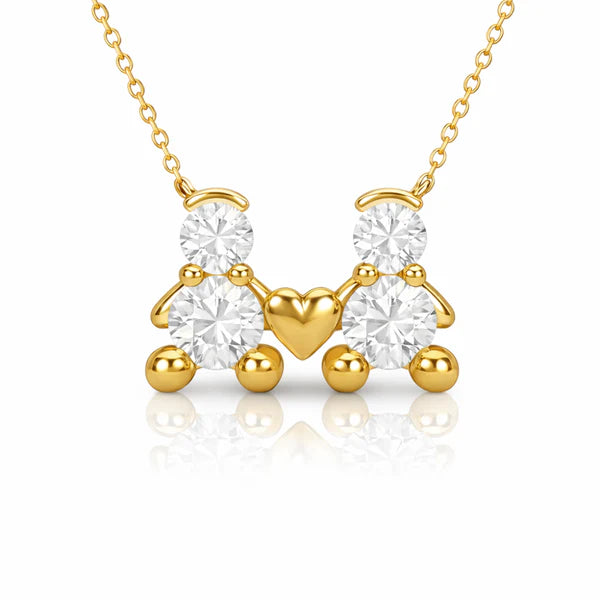 FIO EM PRATA 925% DOURADA DOIS MENINOS AMORZINHO BY MOCHO