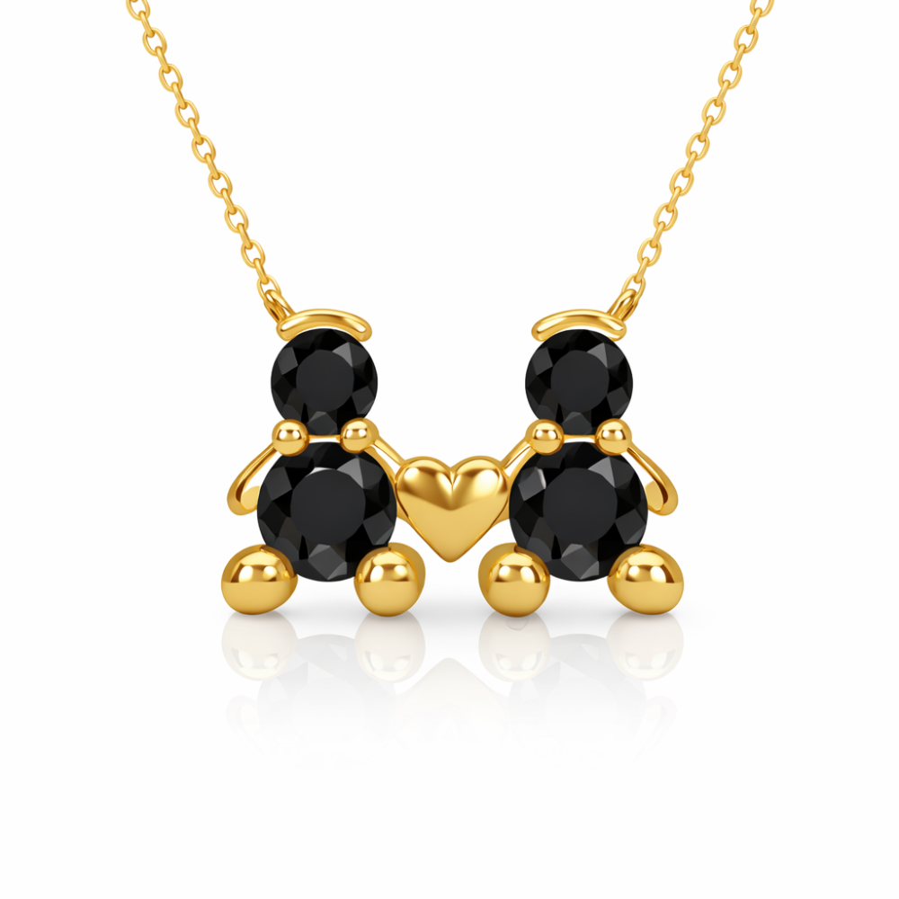 FIO EM PRATA 925% DOURADA DOIS MENINOS AMORZINHO BY MOCHO