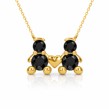 FIO EM PRATA 925% DOURADA DOIS MENINOS AMORZINHO BY MOCHO