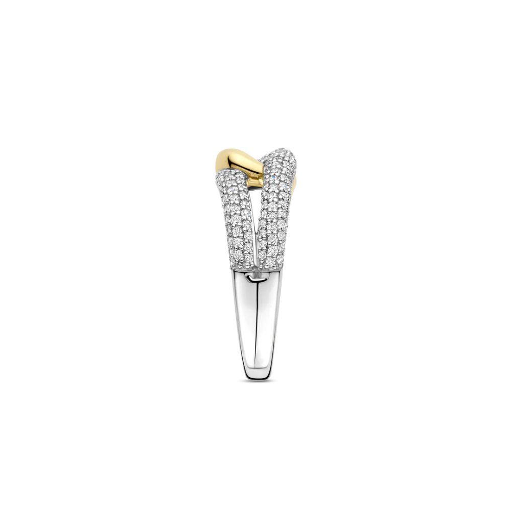 ANEL TI SENTO EM PRATA 925 PRT E DR 5.65GR TAM 18