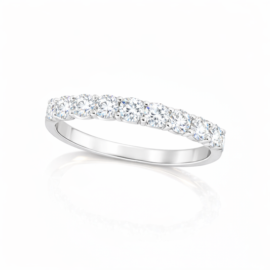 ANEL JOALHARIA EM OURO 18K C/ 9 DIAMANTES LAB-GROWN