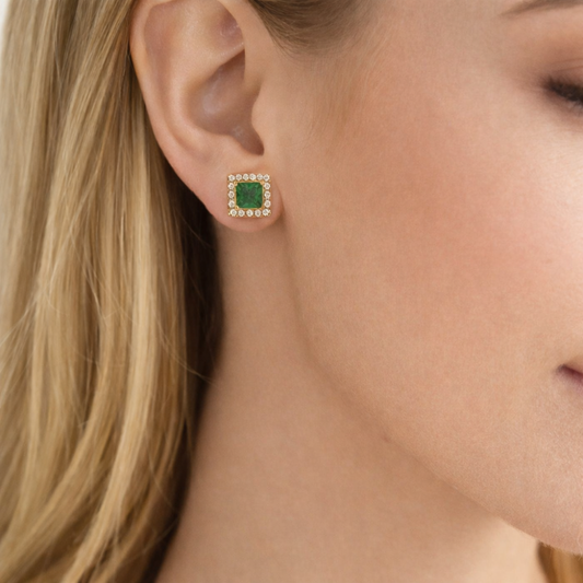 BRINCOS EM OURO COM ZIRCONIAS