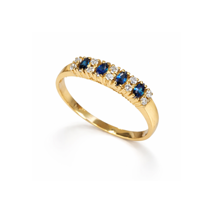 ANEL EM OURO COM ZIRCÔNIAS -AN000022