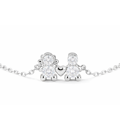 PULSEIRA EM PRATA 925% CASAL AMORZINHO BY MOCHO