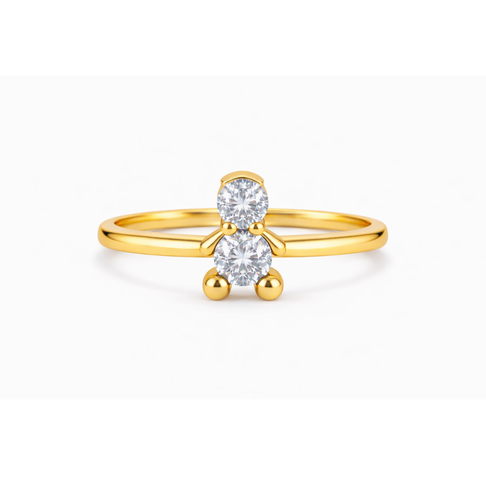 ANEL EM PRATA 925% PLAQUEADO A OURO MENINO AMORZINHO BY MOCHO