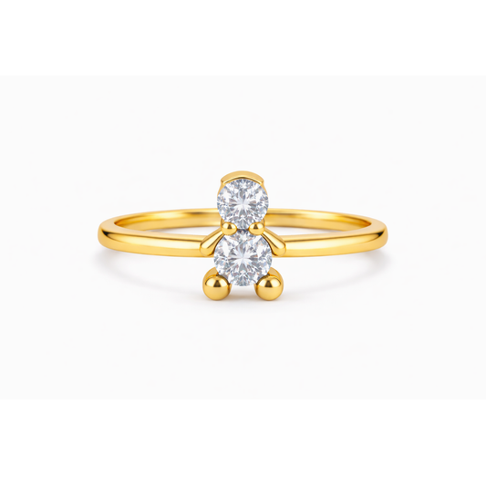 ANEL EM PRATA 925% PLAQUEADO A OURO MENINO AMORZINHO BY MOCHO