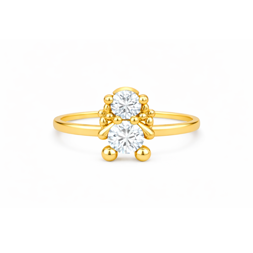 ANEL EM PRATA 925% PLAQUEADO A OURO MENINA AMORZINHO BY MOCHO