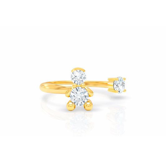 ANEL EM PRATA 925% PLAQUEADO A OURO MENINO AMORZINHO BY MOCHO