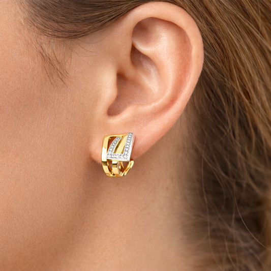 BRINCOS EM OURO COM ZIRCONIAS