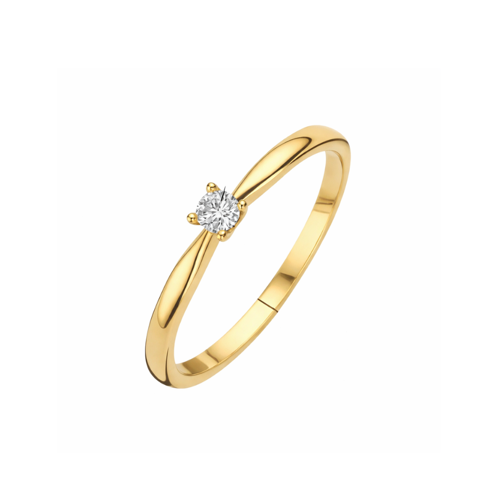 ANEL EM OURO 19,2K C/ 1 DIAMANTE