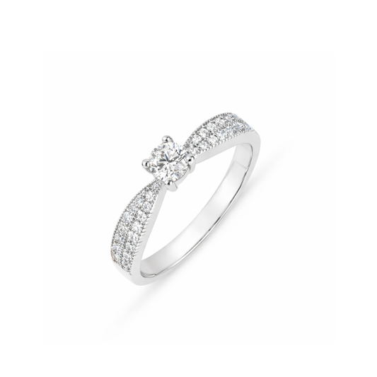 ANEL ROMANTIS EM OURO 19,2K C/ DIAMANTES 0,55 CT C/                CERTIFICADO IGI