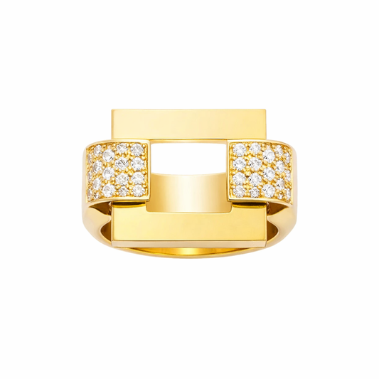 Anel em Ouro 19.2k com diamantes