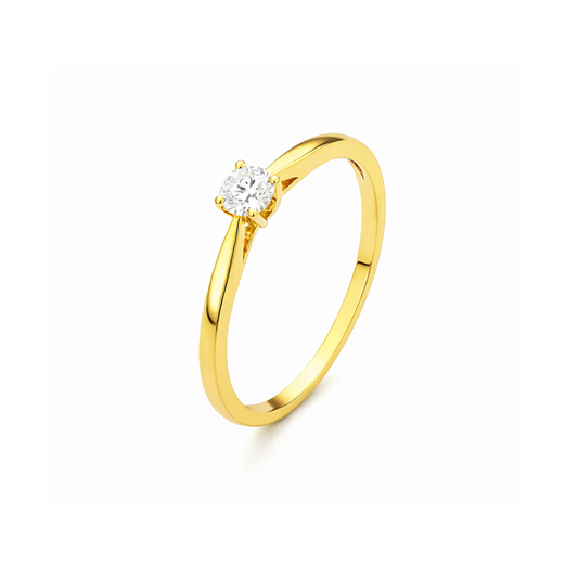 Anel de Noivado Solitário em Ouro 19.2k