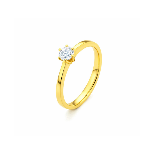 Anel de Noivado Solitário em Ouro 19.2k