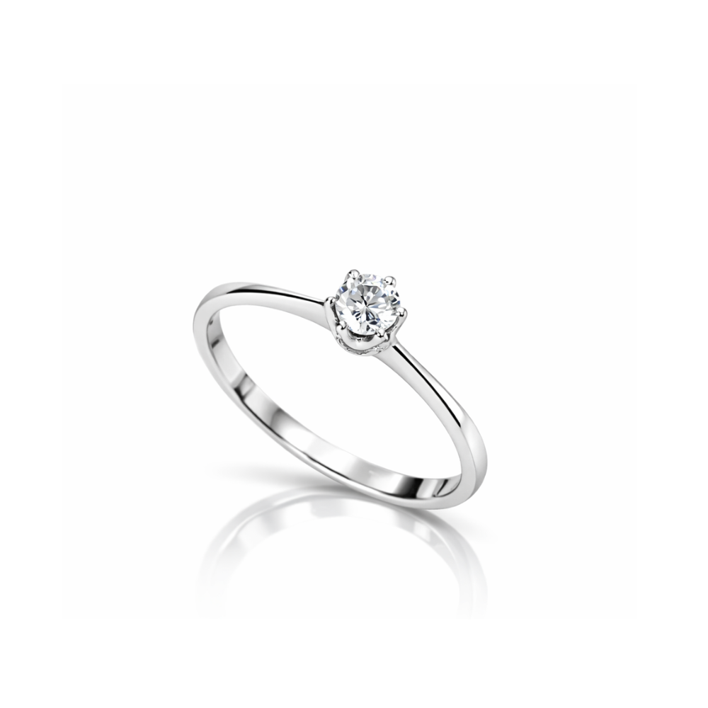 Anel de Noivado Solitário em Ouro