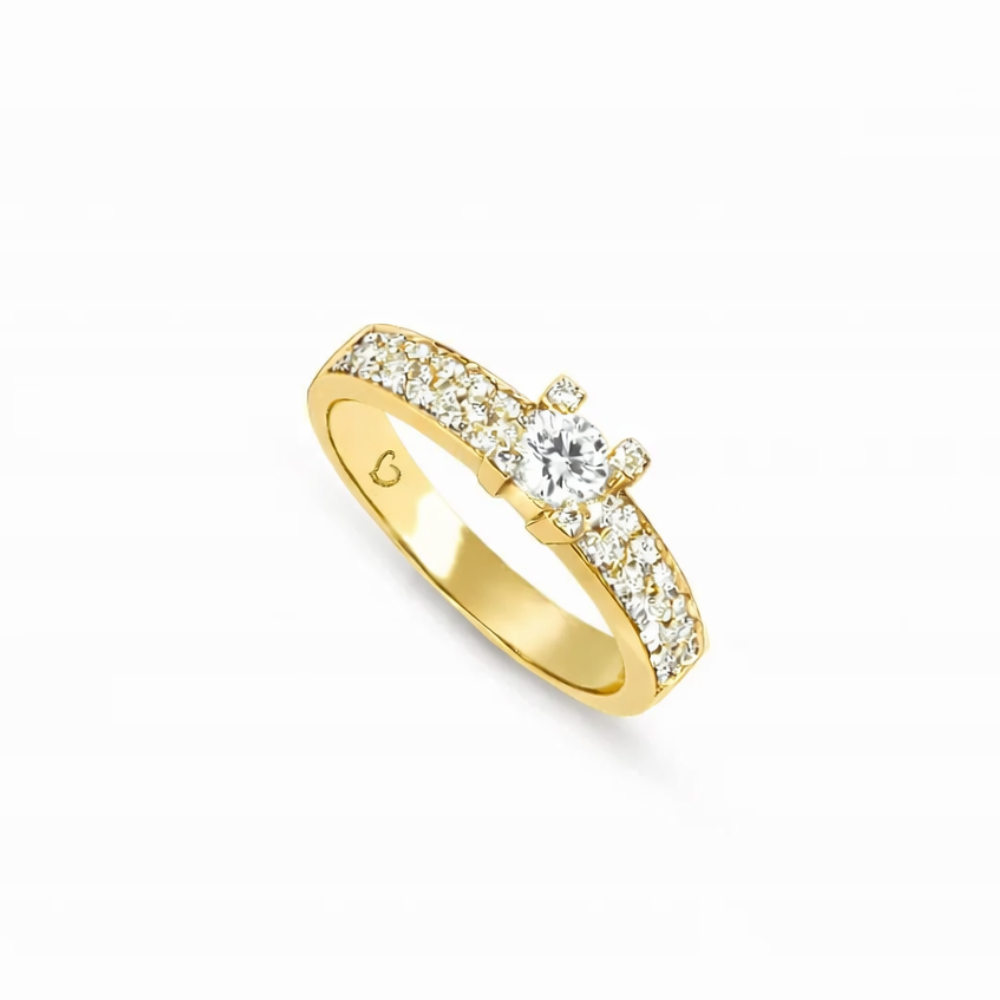 Anel Solitário Romantis em Ouro 19,2k