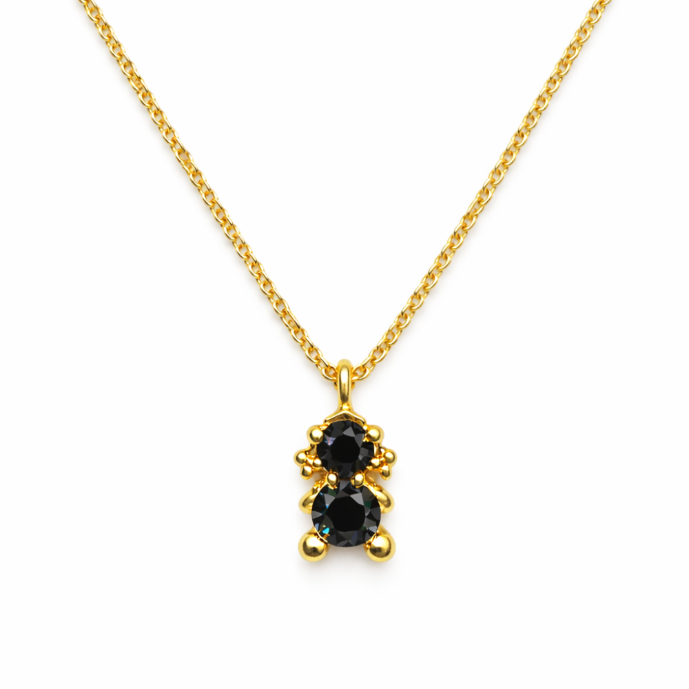 FIO EM PRATA 925% DOURADA GIRL ONIX AMORZINHO BY MOCHO