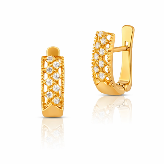 BRINCOS EM OURO COM ZIRCÓNIAS