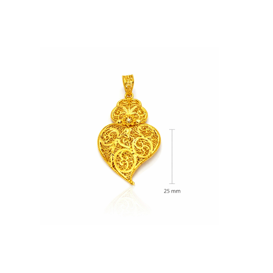 Coração Filigrana em Ouro 19.2k