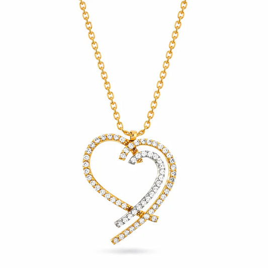 FIO EM OURO 19.2K COM CORAÇÃO E ZIRCÓNIAS