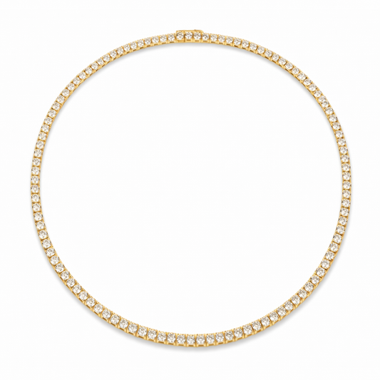 colar em ouro com zircônias