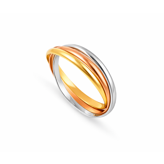 ALIANÇA EM OURO TRICOLOR