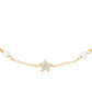 PULSEIRA UNIKE EM PRATA 925% DOURADA STAR & PEARLS