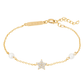 PULSEIRA UNIKE EM PRATA 925% DOURADA STAR & PEARLS