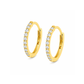 BRINCOS ( ARGOLAS ) EM OURO 9K C/ ZIRCONIAS