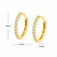 BRINCOS ( ARGOLAS ) EM OURO 9K C/ ZIRCONIAS