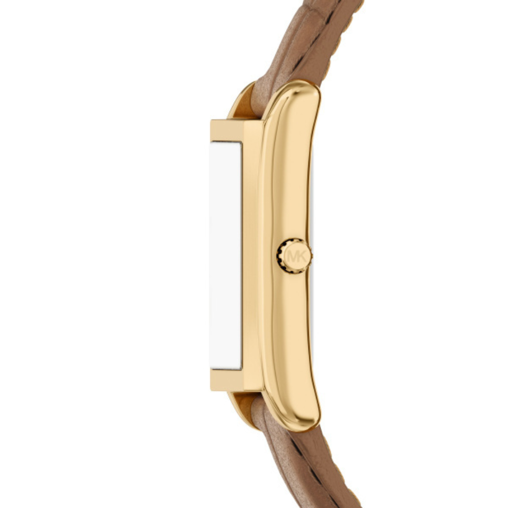 RELOGIO MICHAEL KORS MK7584 DOURADO BRACELETE BEGE MOST. CHAMPANHE