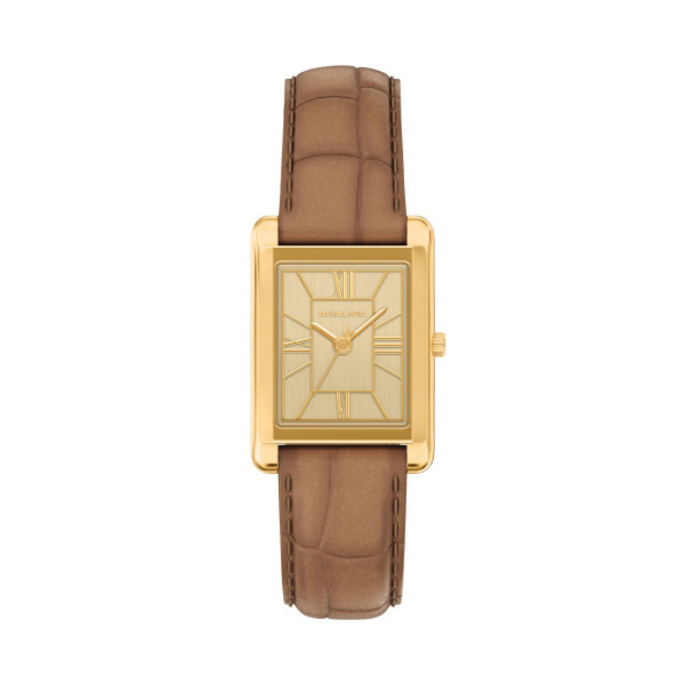 RELOGIO MICHAEL KORS MK7584 DOURADO BRACELETE BEGE MOST. CHAMPANHE