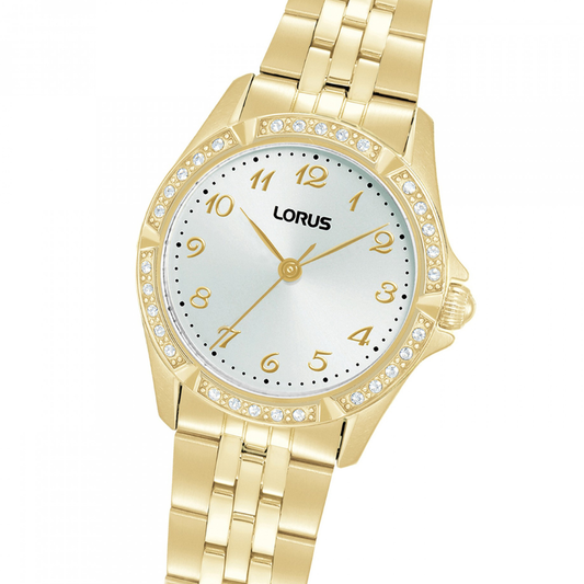 RELOGIO LORUS LADIES CLASSIC CRISTAIS DOURADO