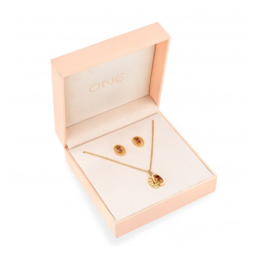 SET COLAR & BRINCOS ONE SENHORA BIRTHSTONE NOVEMBRO