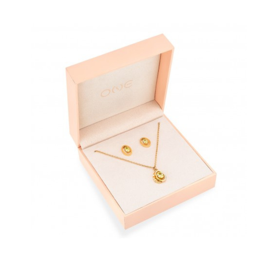 SET COLAR & BRINCOS ONE SENHORA BIRTHSTONE AGOSTO