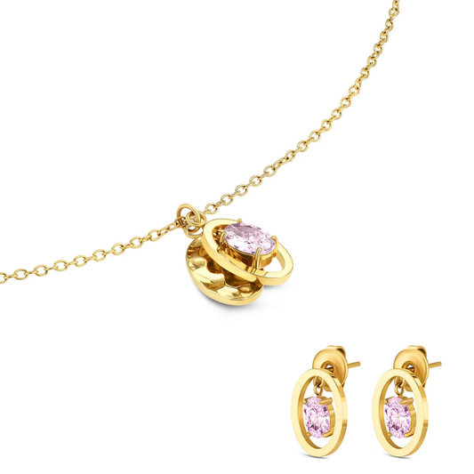 SET COLAR & BRINCOS ONE SENHORA BIRTHSTONE JUNHO