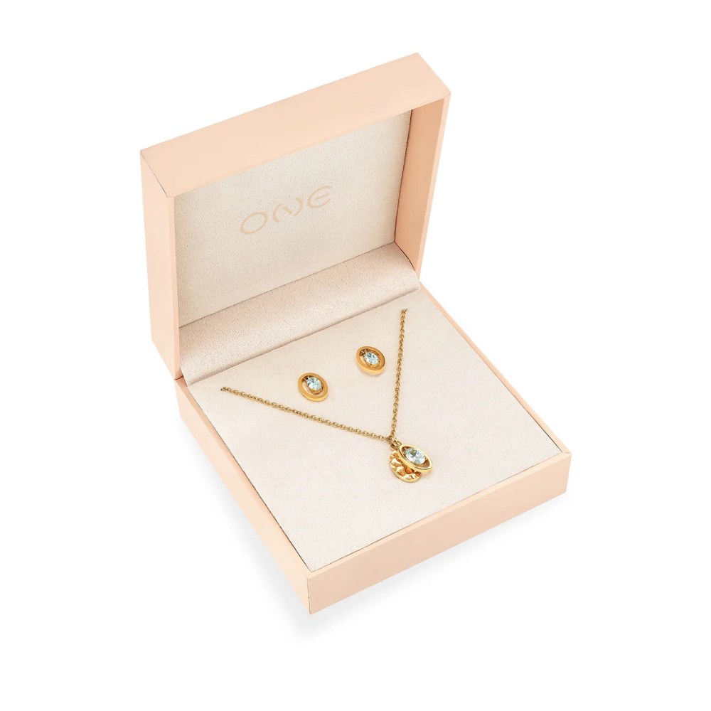 SET COLAR & BRINCOS ONE SENHORA BIRTHSTONE MARÇO
