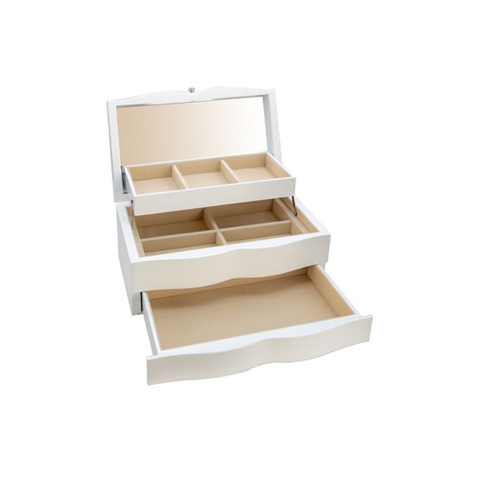 GUARDA JOIAS BRANCO FLORES 27X16X12